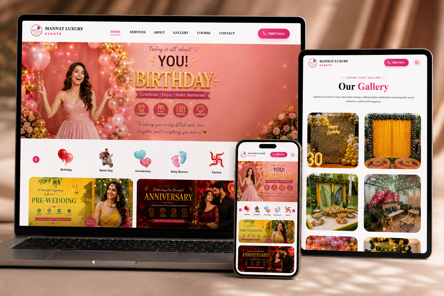 Mannat Luxury Events Website