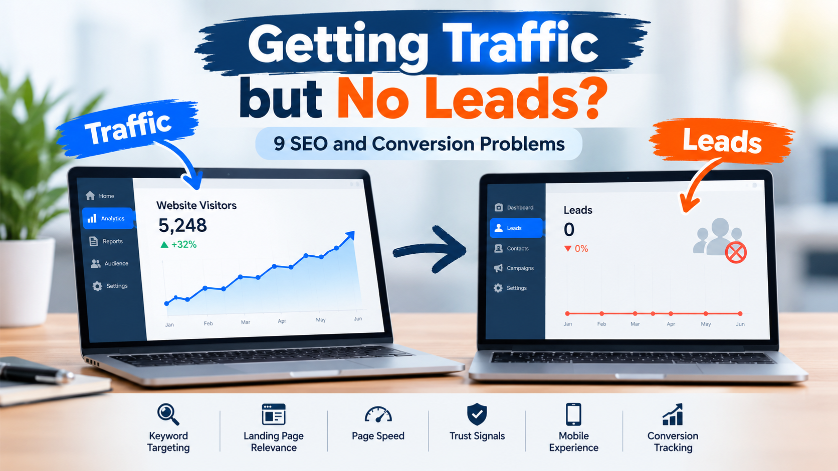 Why Your Website Gets Traffic but No Leads: 9 SEO and Conversion Problems